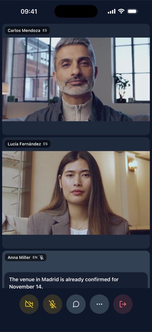 A meeting in the InterMIND app on a phone